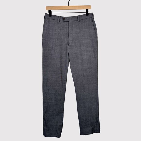 Suitsupply Mens Dress Pants Gray Straight Wool Blend Flat Front Trouser 34x27